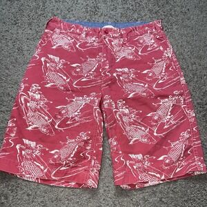 Polo Ralph Lauren Shorts Red Koi Fish Design Men's 31 Relaxed Fit